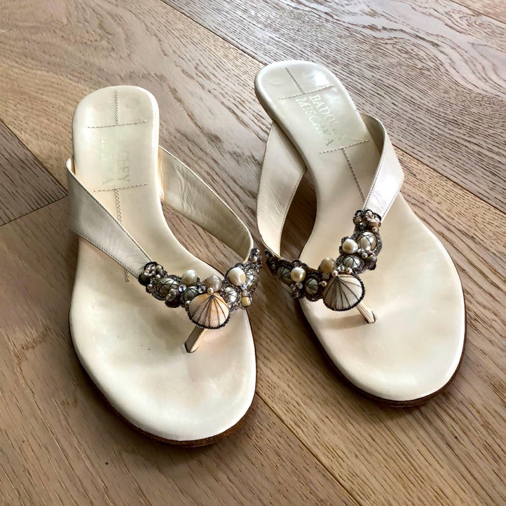 Badgley Mischka kitten heel mules